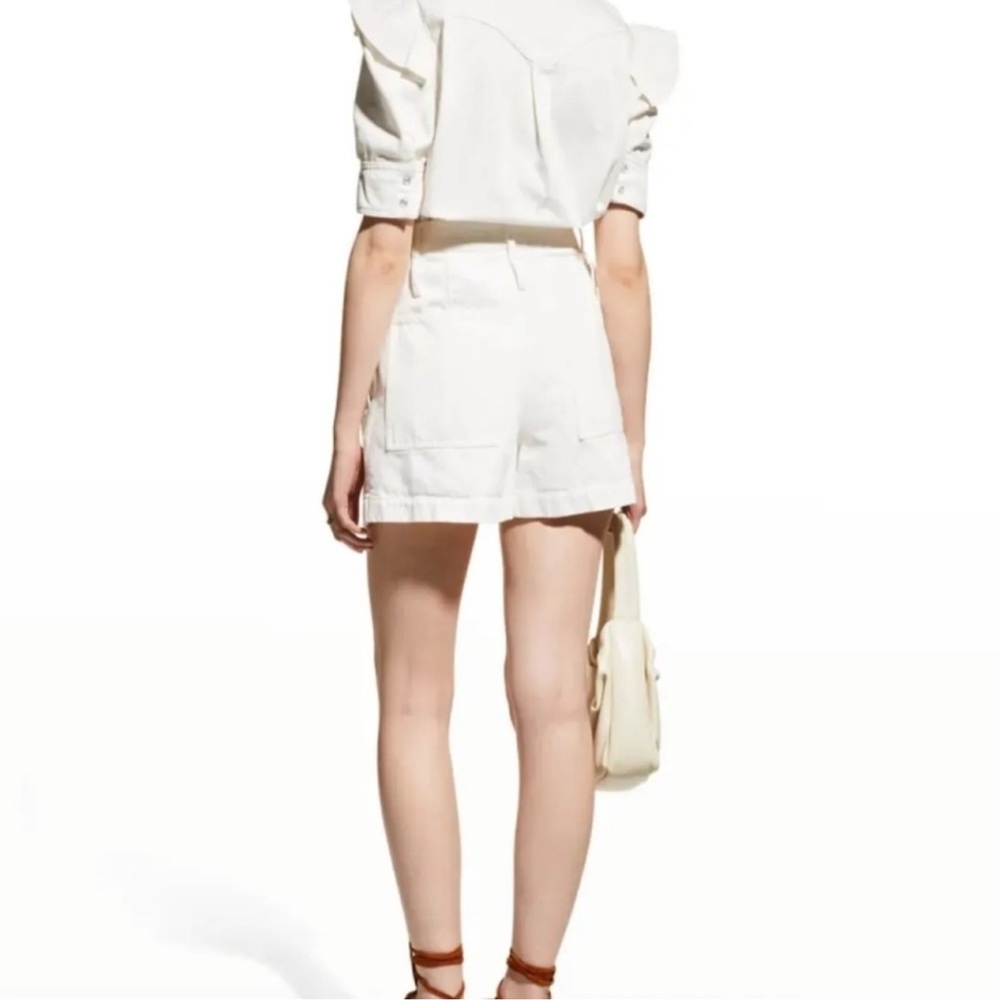 Zadig Voltaire white denim Jacket button down shirt Top L - Picture 6 of 10